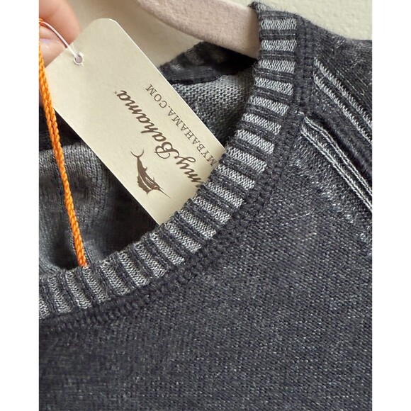 NWT $118 Tommy Bahama Gray Crewneck Raglan Pullover Sweater Long Sleeve Size XL - Picture 6 of 6